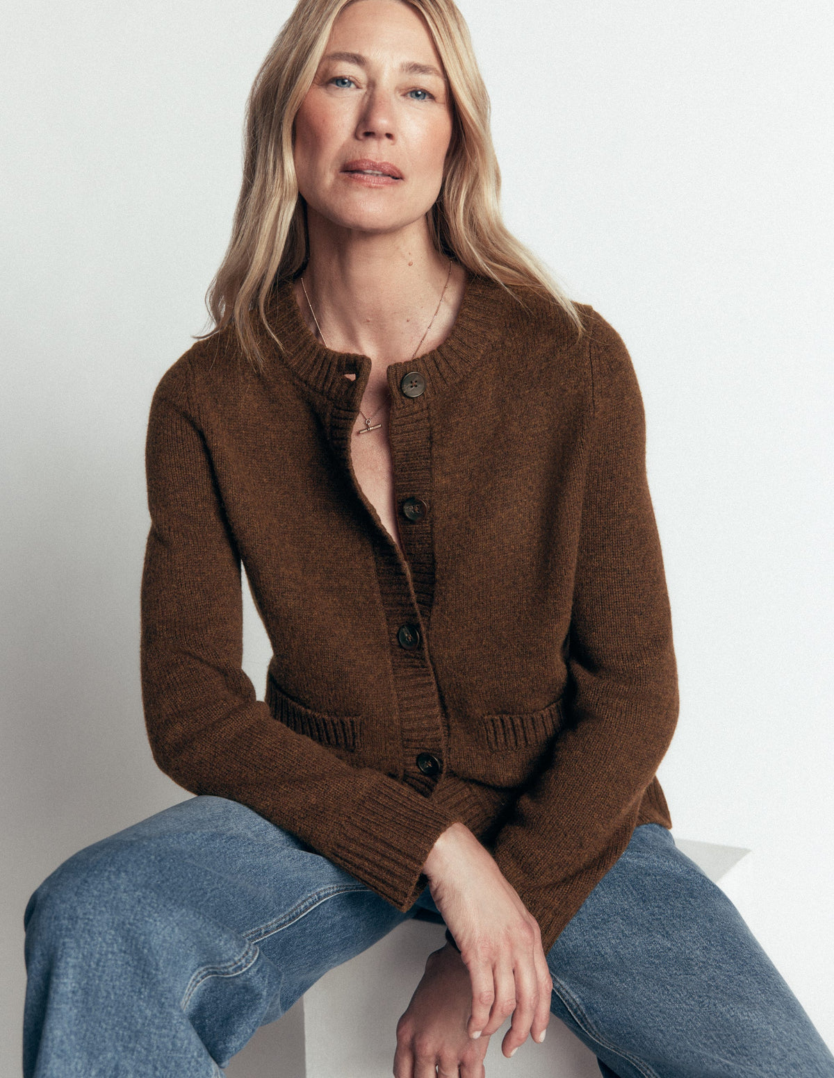 Marta Merino Wool Cardigan-Raw Umber-1