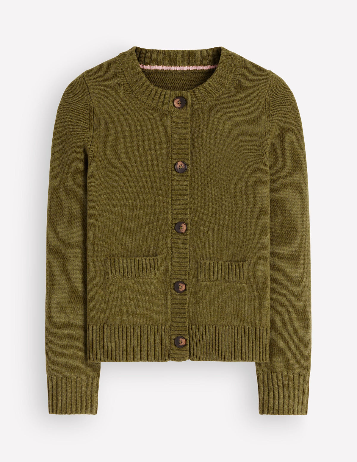 Marta Merino Wool Cardigan-Ochre Green-6