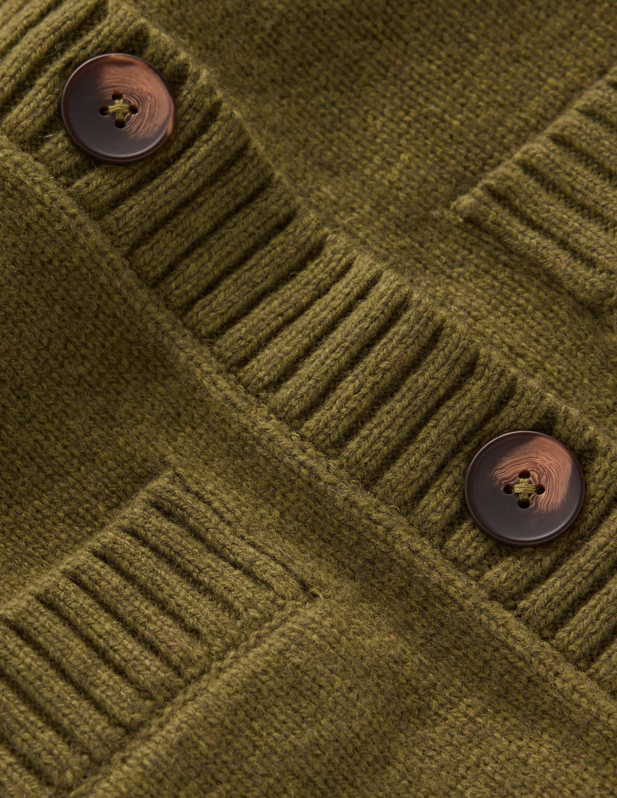 Marta Merino Wool Cardigan-Ochre Green-7