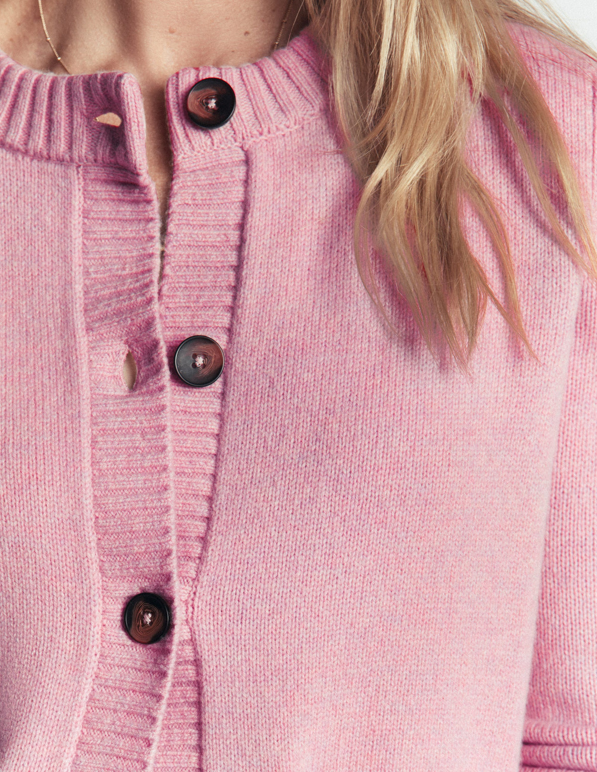 Marta Merino Wool Cardigan-Spring Blossom Pink - Image 2