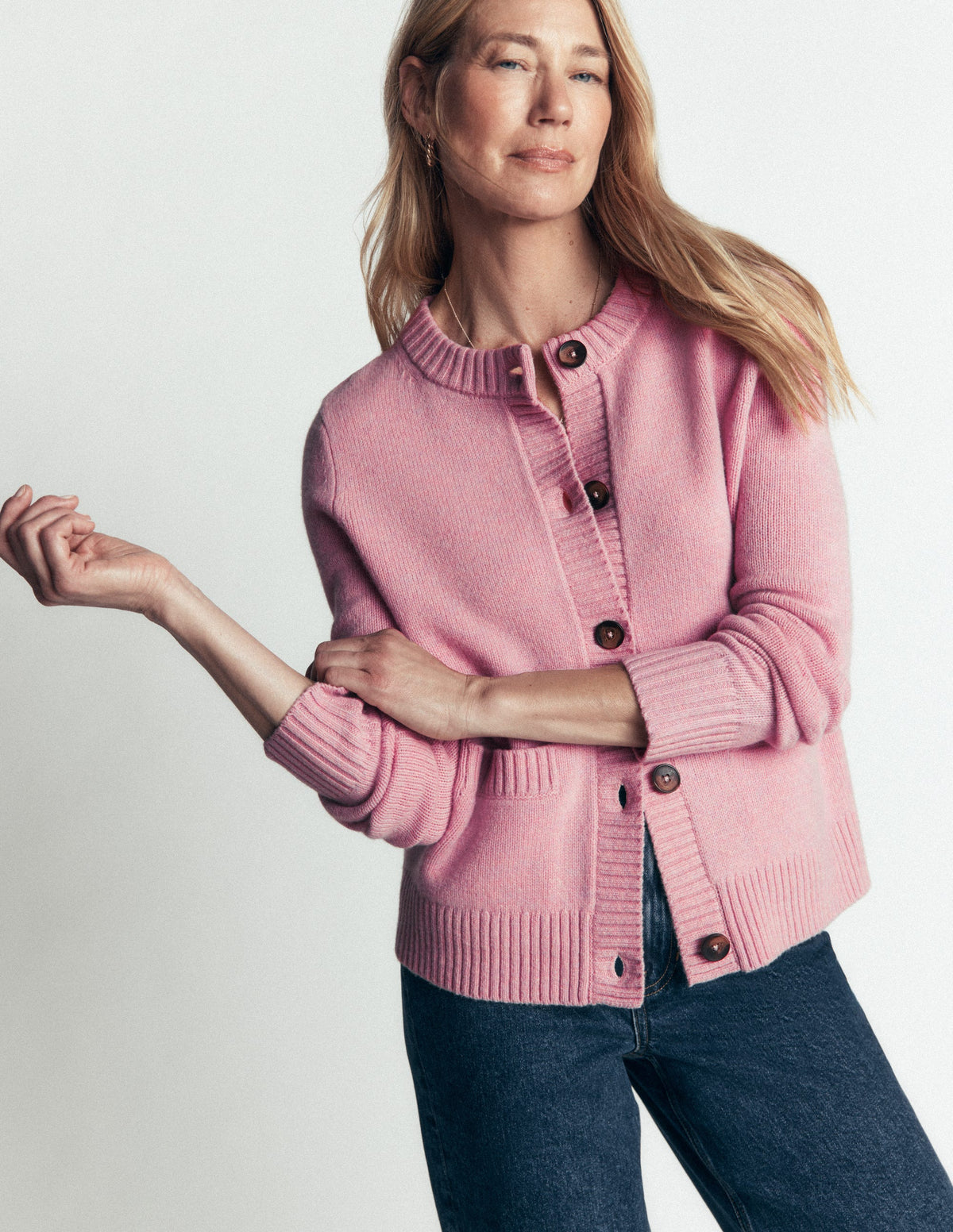 Marta Merino Wool Cardigan-Spring Blossom Pink-5