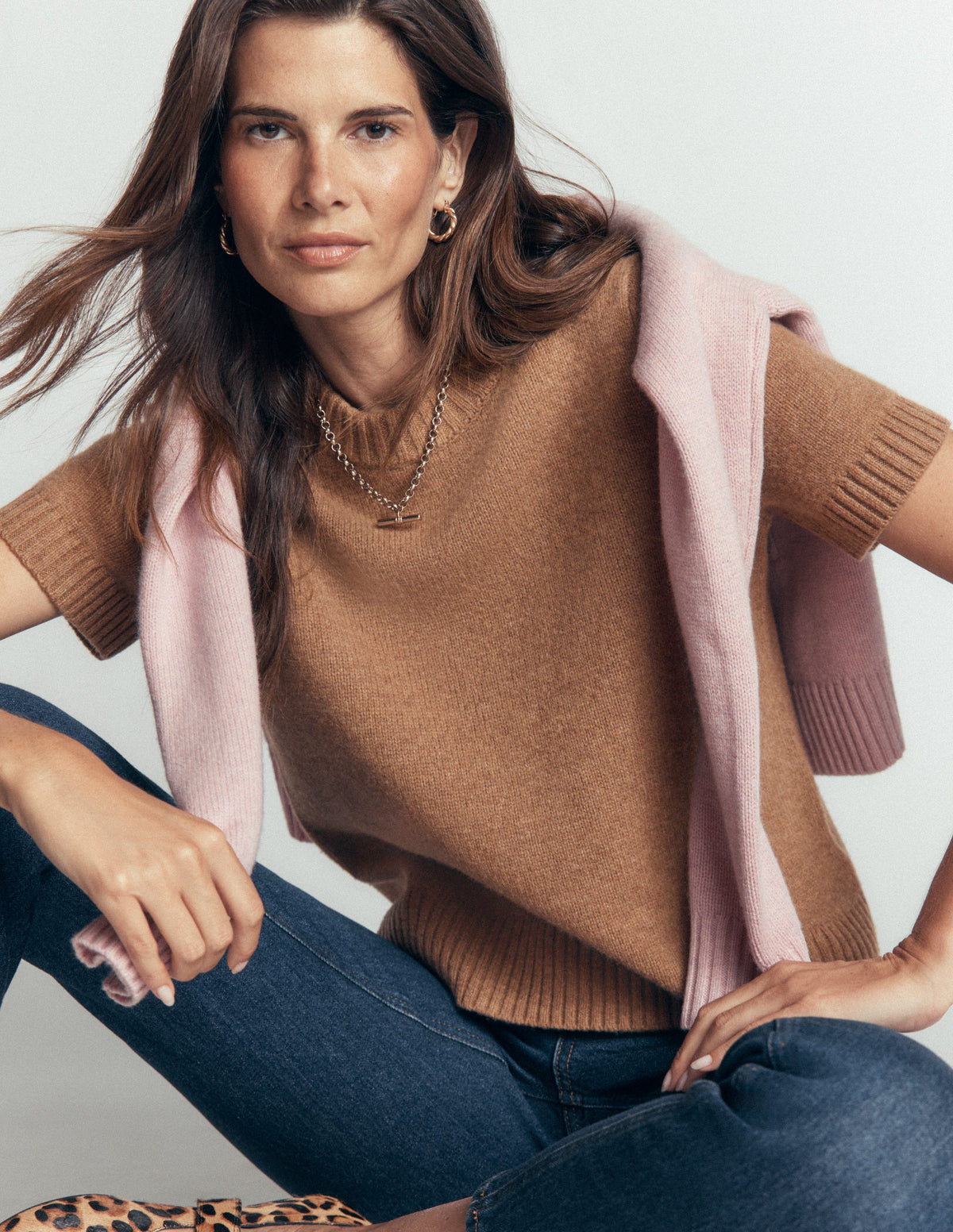 Marta Merino Wool T-shirt-Cappuccino-1
