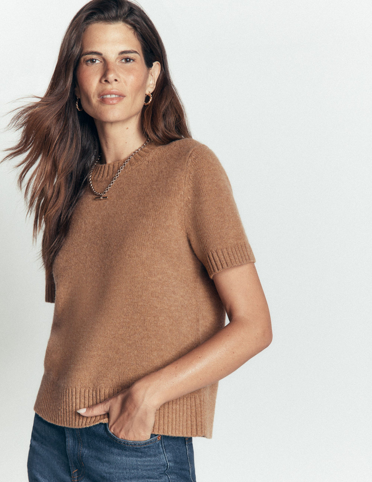 Marta Merino Wool T-shirt-Cappuccino-4