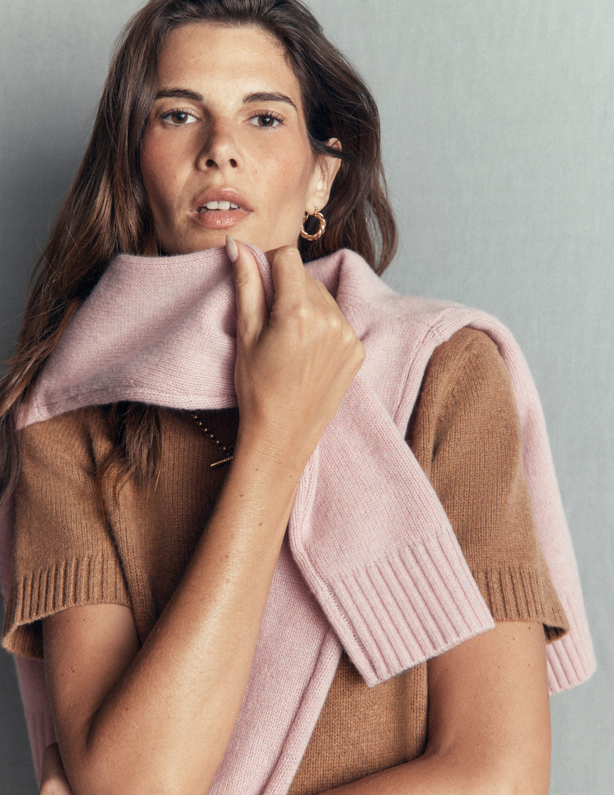 Marta Merino Wool T-shirt-Cappuccino-5