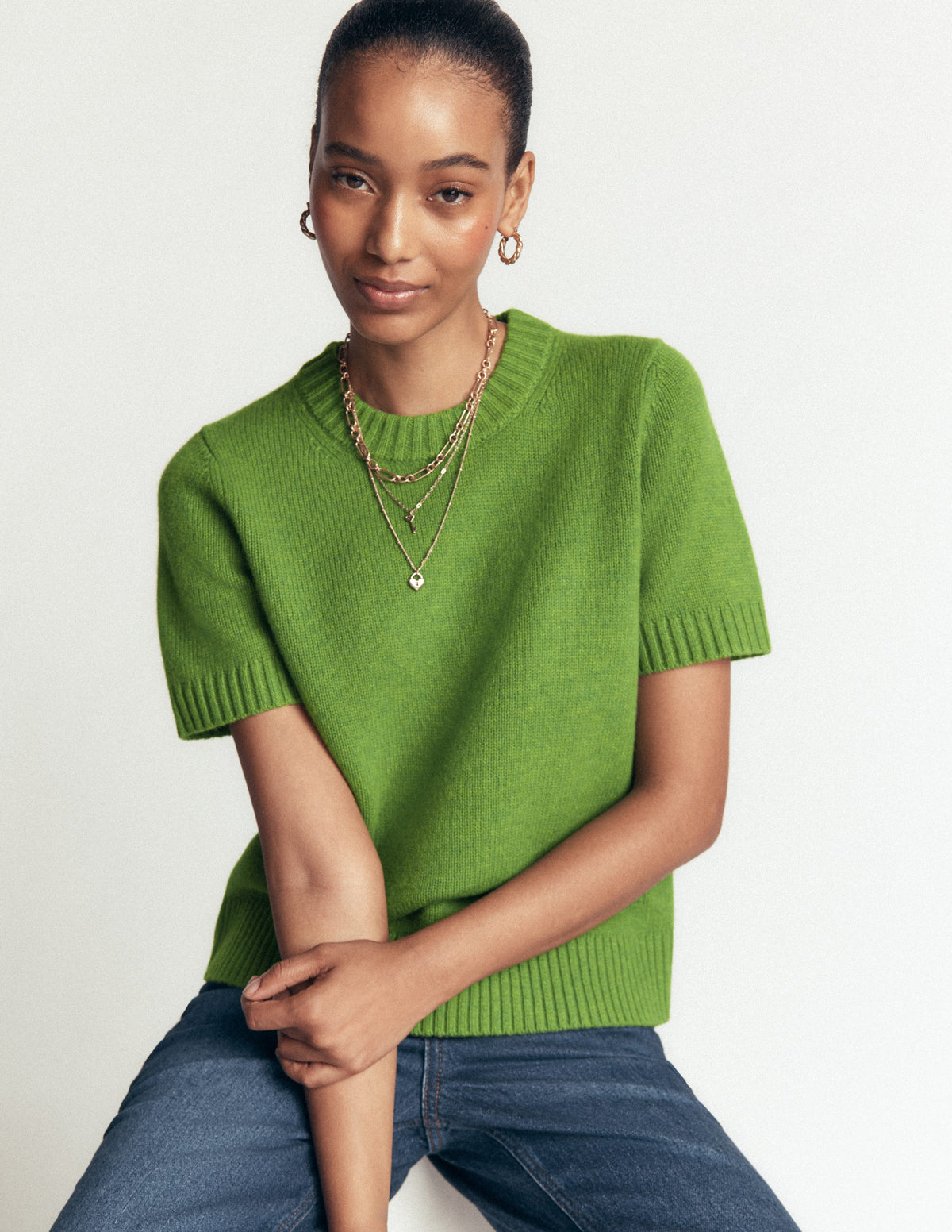 Marta Merino Wool T-shirt-Juicy Apple-1