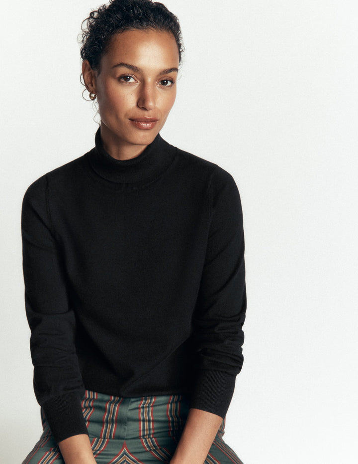 Camilla Roll Neck Jumper-Black