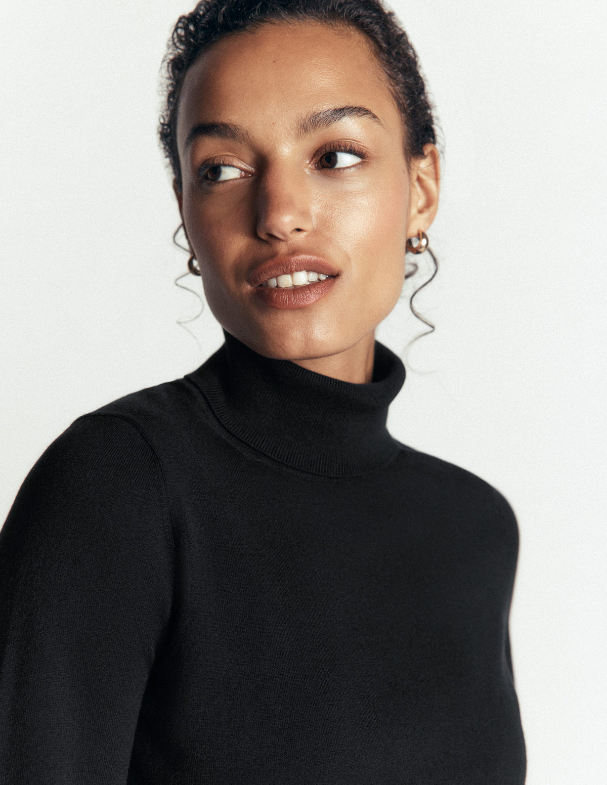 Camilla Roll Neck Jumper-Black-2