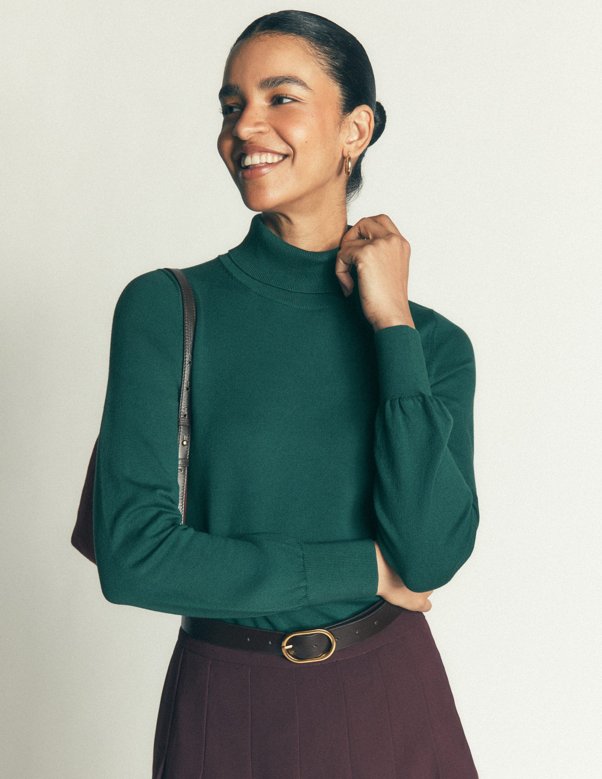 Camilla Roll Neck Jumper-Midnight Teal-1