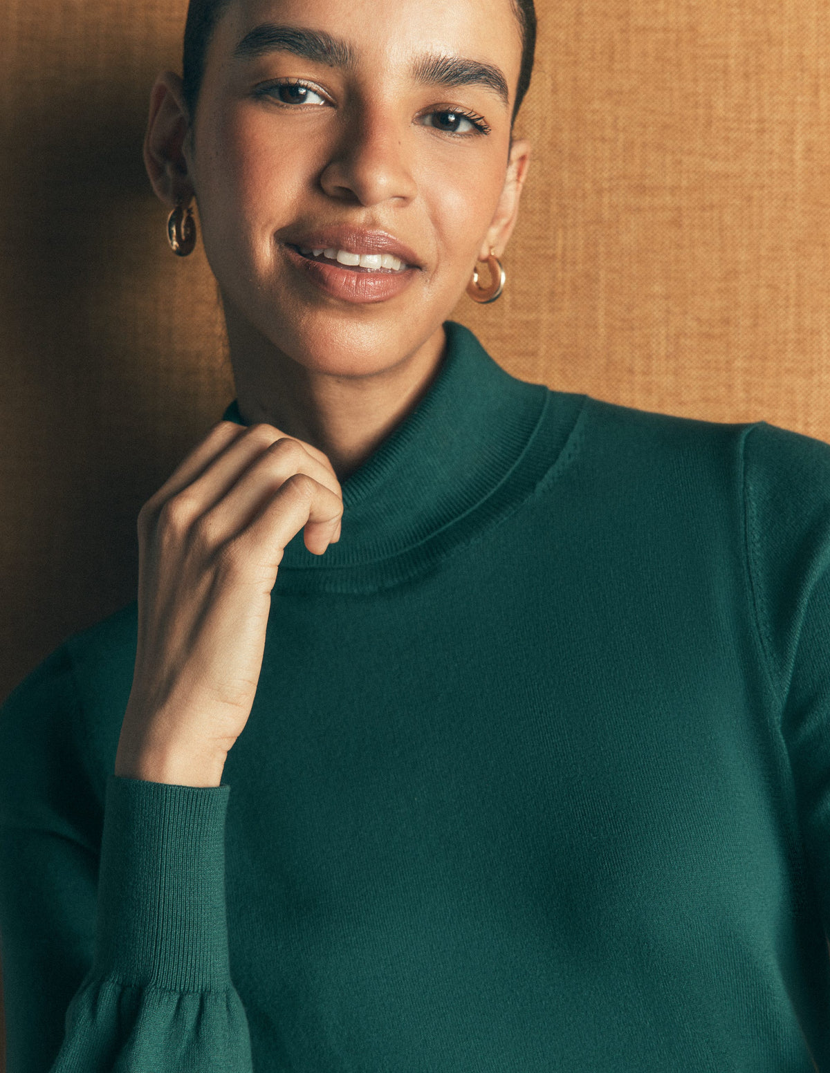 Camilla Roll Neck Jumper-Midnight Teal-2