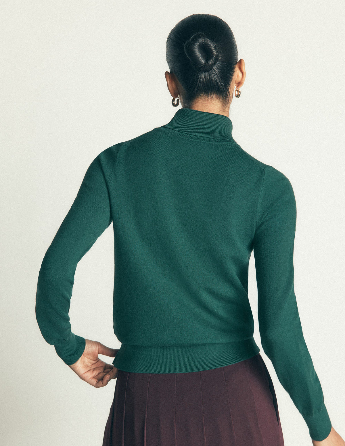 Camilla Roll Neck Jumper-Midnight Teal - Image 3