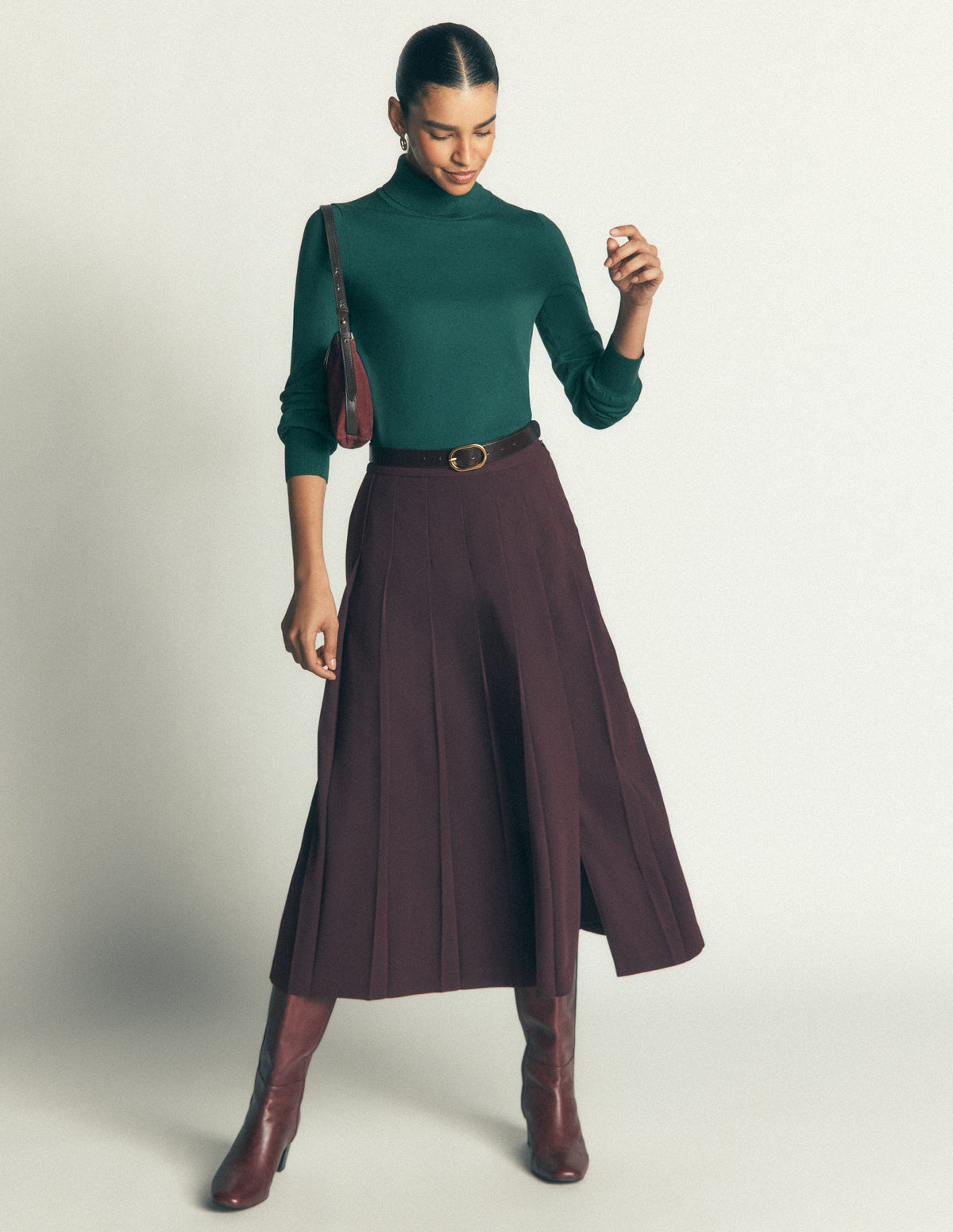 Camilla Roll Neck Jumper-Midnight Teal-4
