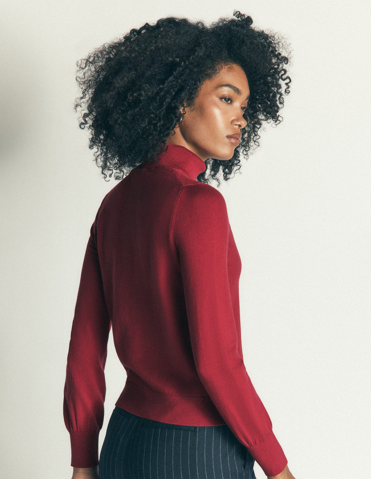 Camilla Roll Neck Jumper-Red Earth - Image 3