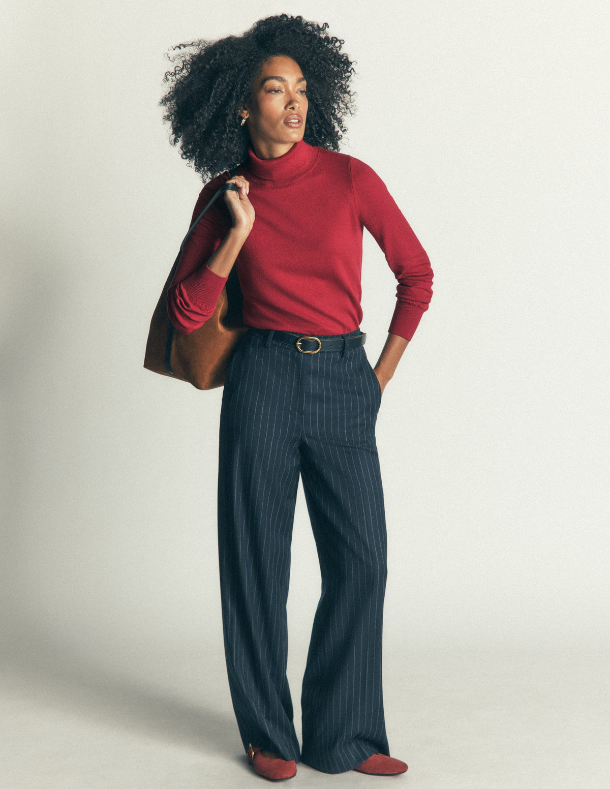 Camilla Roll Neck Jumper-Red Earth - Image 4