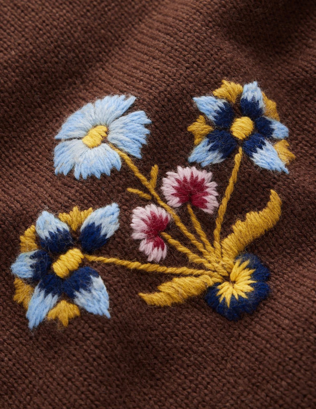 Ella Embroidered Knit Jumper-Raw Umber, Floral - Image 7