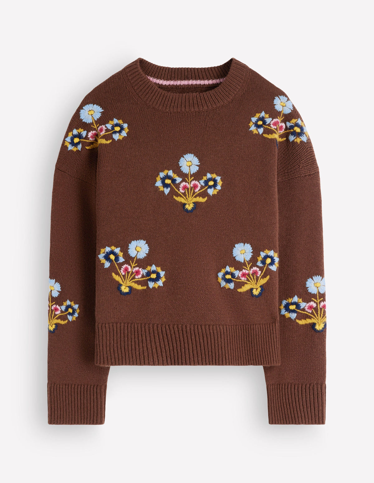 Ella Embroidered Knit Jumper-Raw Umber, Floral - Image 6