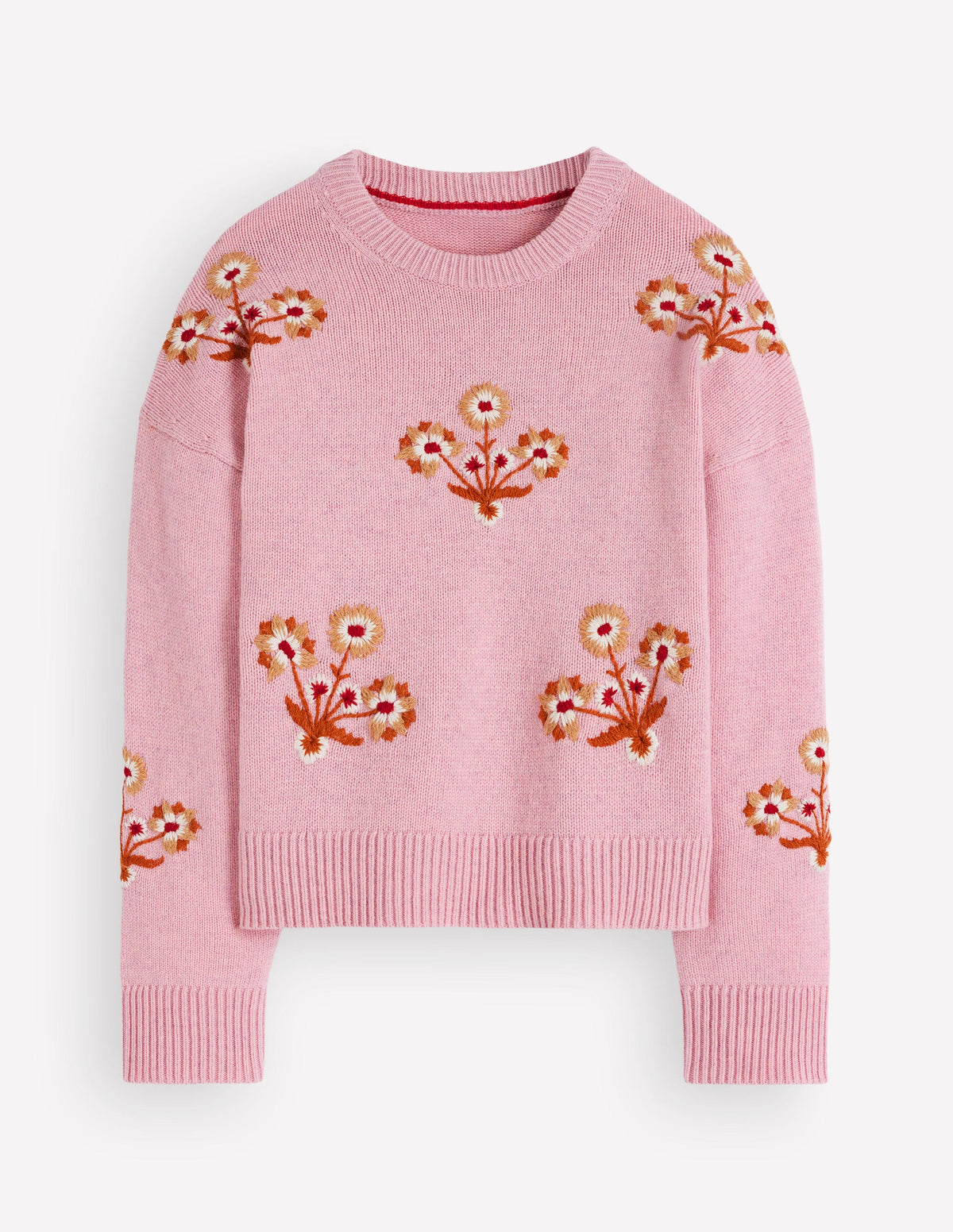 Ella Embroidered Knit Jumper-Spring Blossom Pink, Floral-5