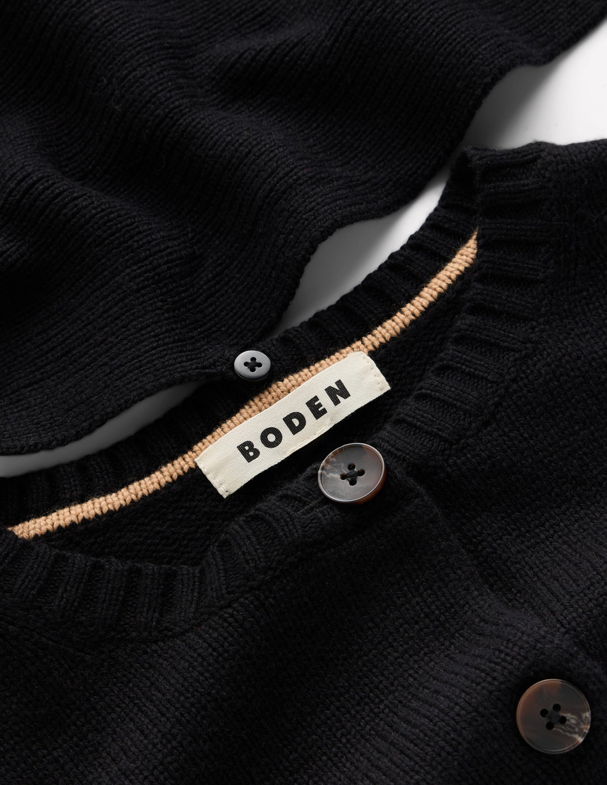 Lydia Tie Neck Knit Cardigan-Black-7