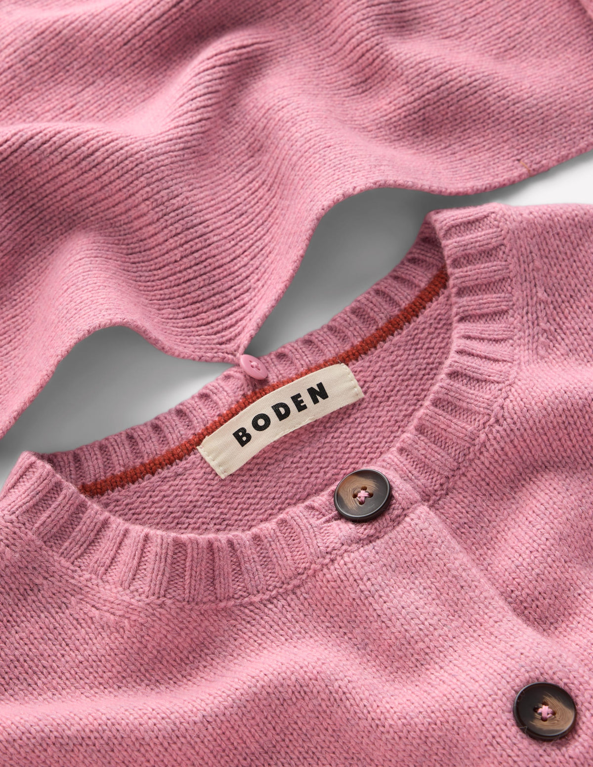 Lydia Tie Neck Knit Cardigan-Heather Rose Melange-8