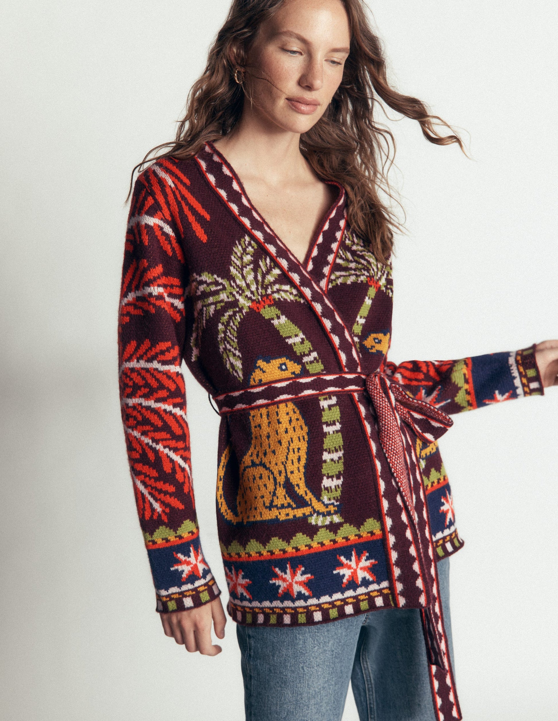 Belted Wrap Knitted Cardigan-Winetasting-6