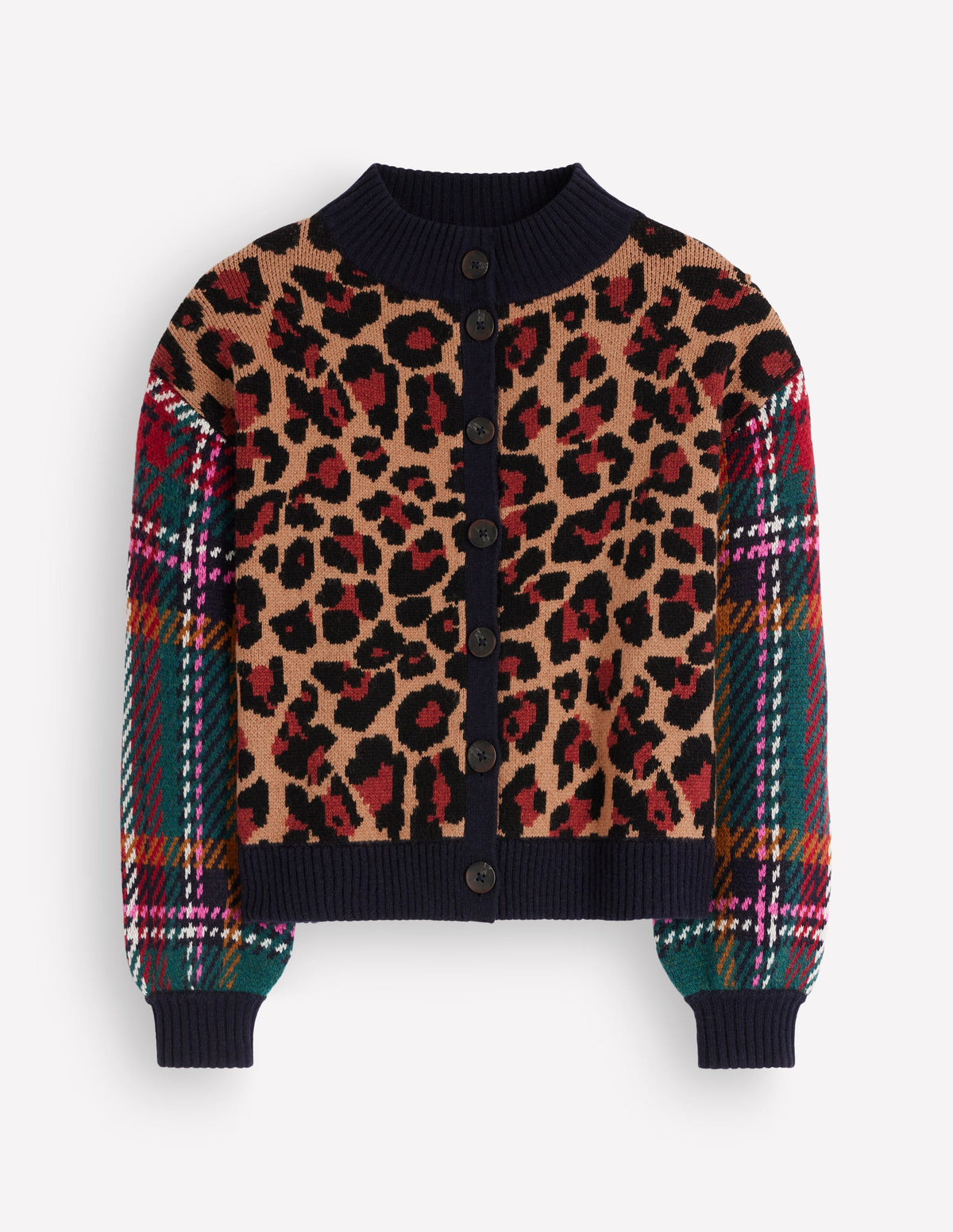 Jemma Jacquard Knit Cardigan-Leopard Hotch - Image 6