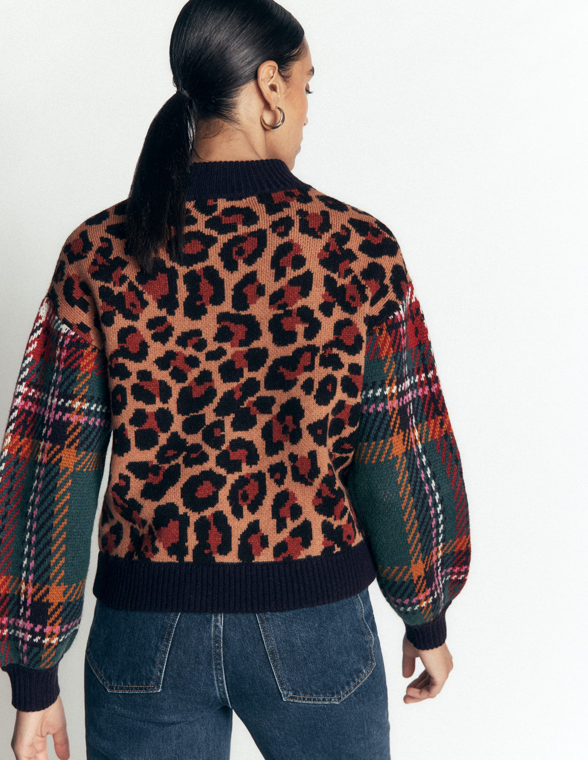 Jemma Jacquard Knit Cardigan-Leopard Hotch-3