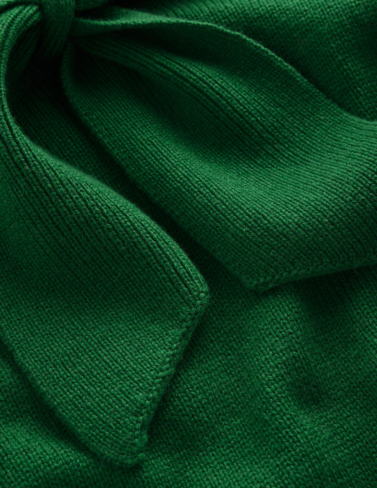 Lydia Tie Neck Knitted Jumper-Hunter Green Melange-7