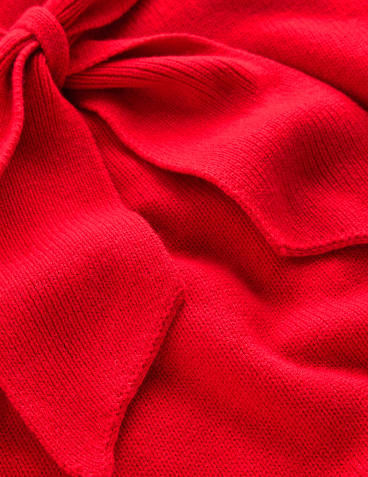 Lydia Tie Neck Knitted Jumper-Poppy Red-7
