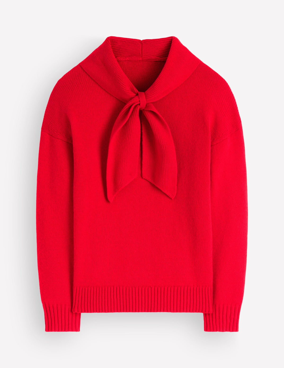Lydia Tie Neck Knitted Jumper-Poppy Red-6