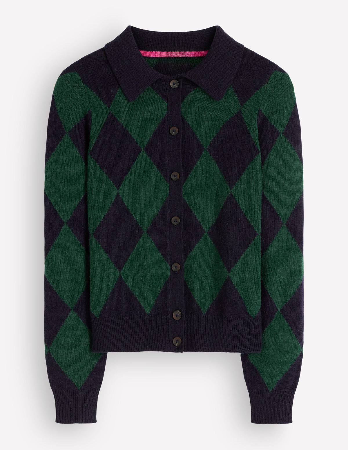 Ariadne Wool Blend Cardigan-Navy Argyle-6