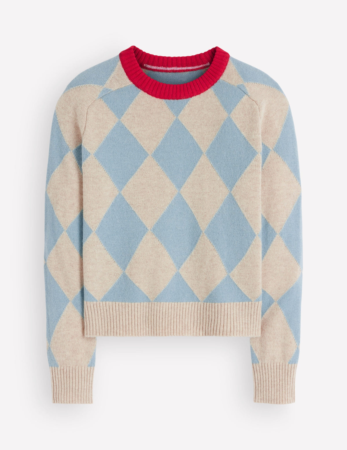 Ariadne Wool Blend Jumper-Blue Argyle-6