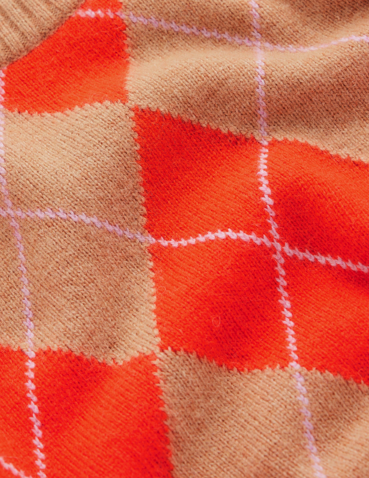 Ariadne Wool Blend Jumper-Orange Argyle-7