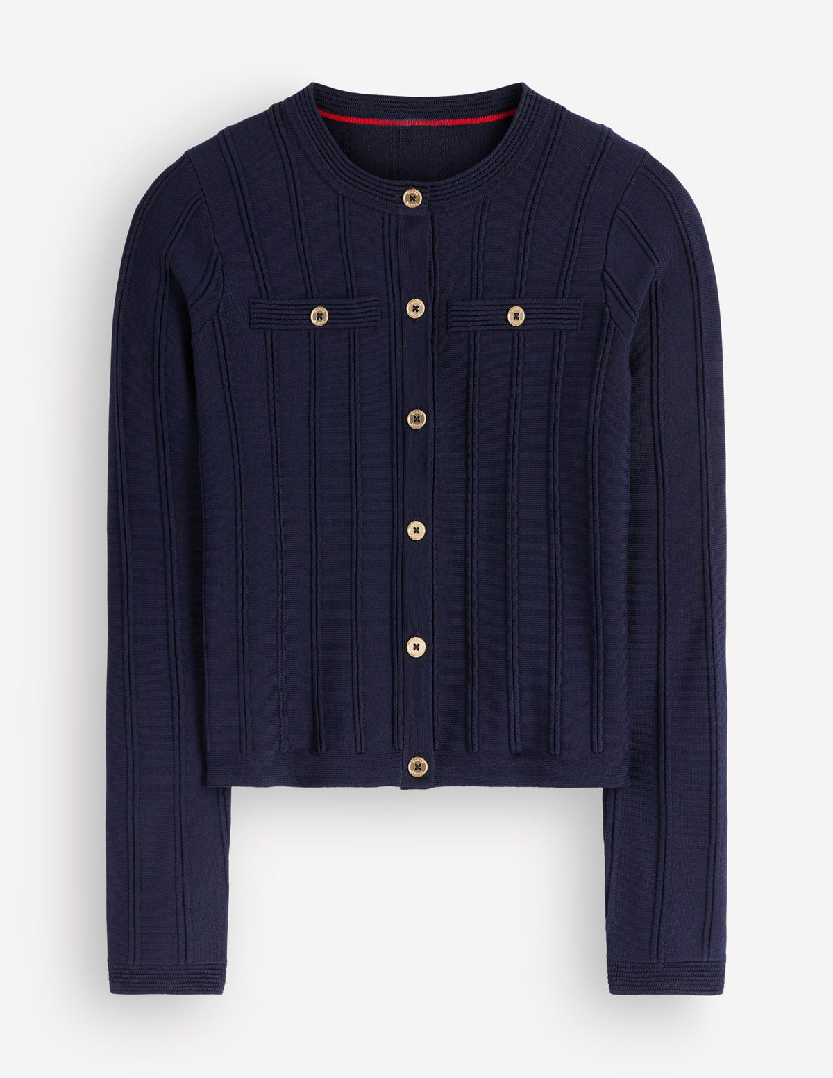Ottoman Stitch Cardigan-Navy - Image 7