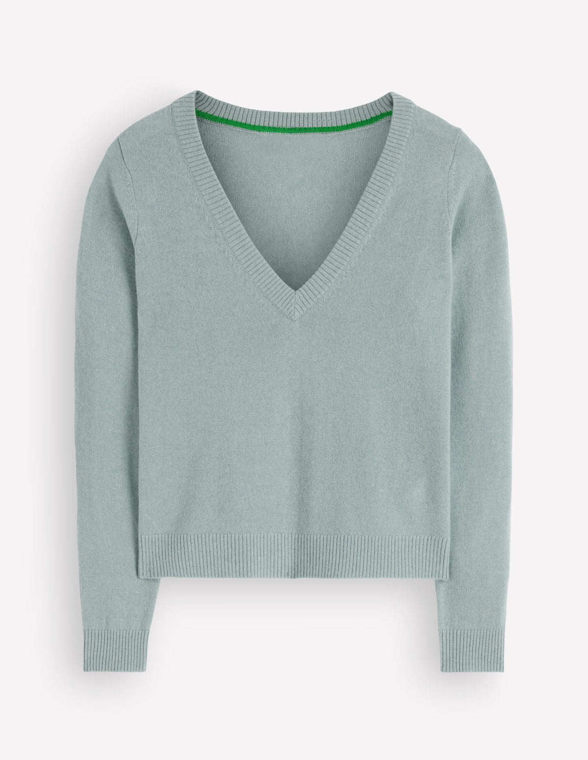 Elsie Cashmere V Neck Jumper-Clear Sky - Image 5