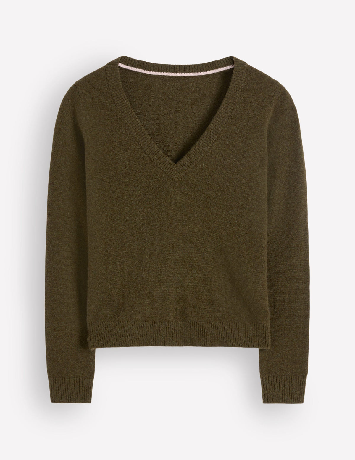 Elsie Cashmere V Neck Jumper-Hunter Green - Image 6