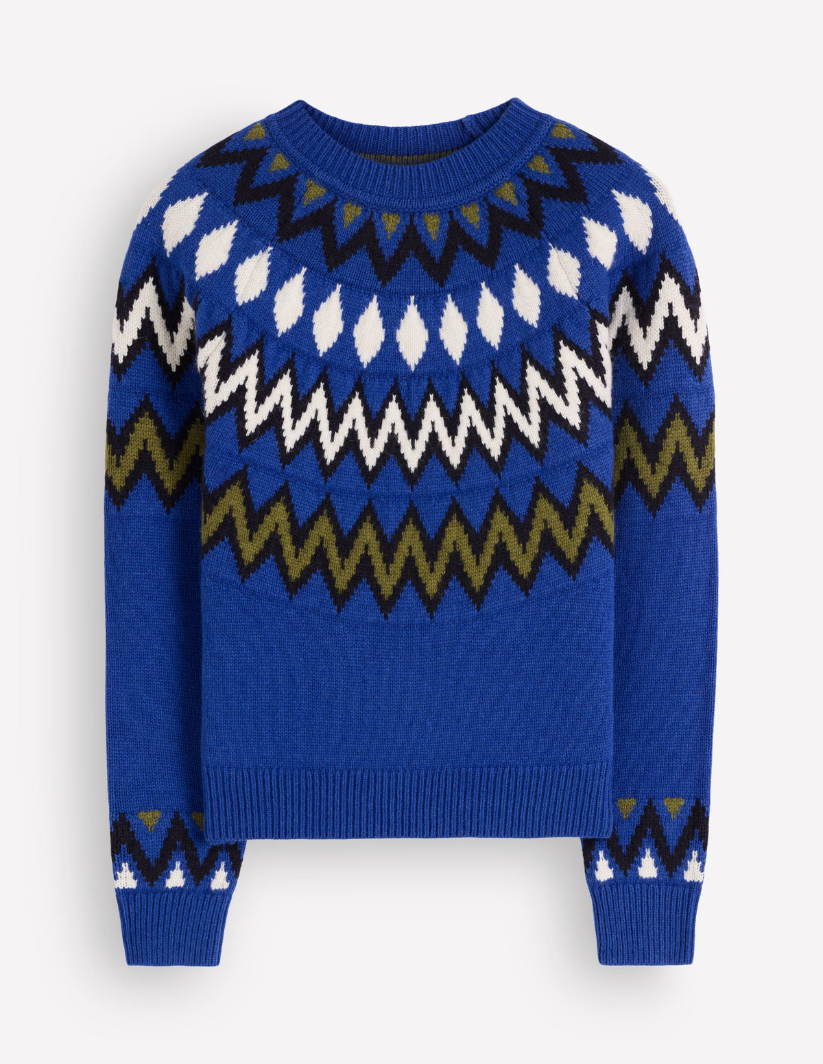 Mae Fair Isle Knitted Jumper-BLUE YOKE-7