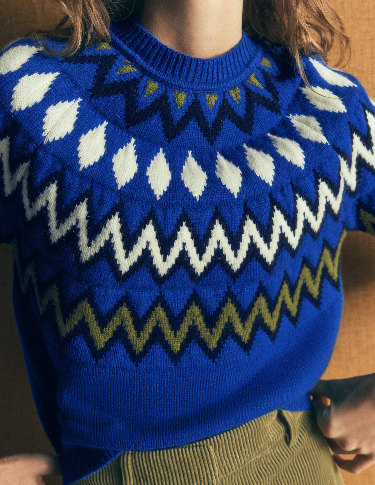 Mae Fair Isle Knitted Jumper-BLUE YOKE - Image 2