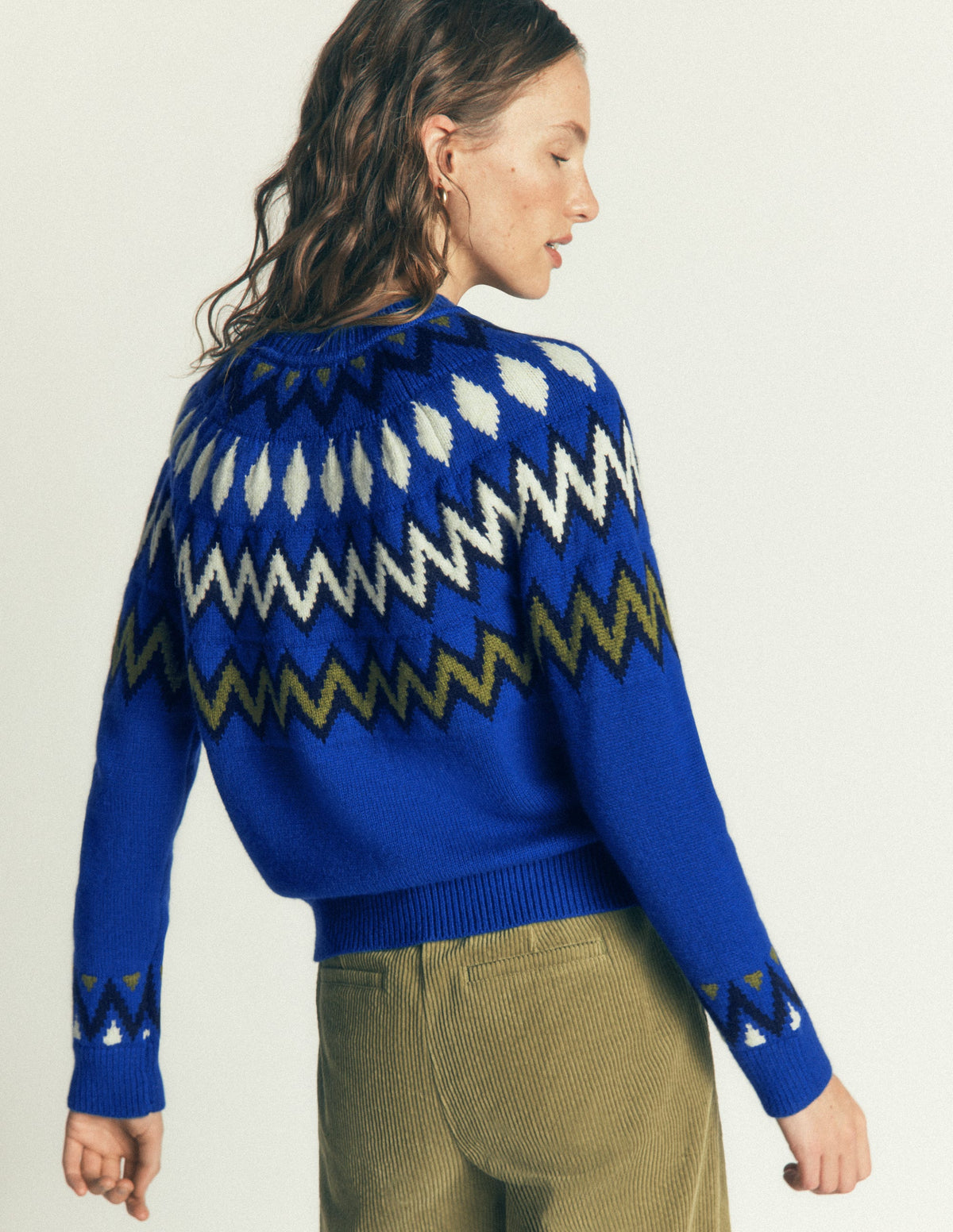 Mae Fair Isle Knitted Jumper-BLUE YOKE-4
