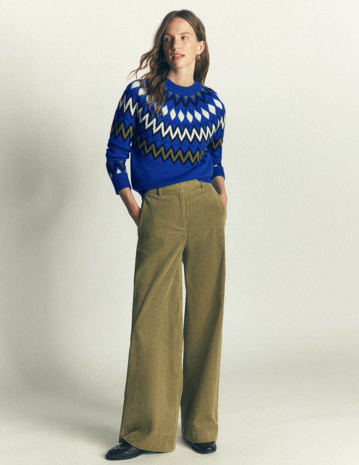 Mae Fair Isle Knitted Jumper-BLUE YOKE-5
