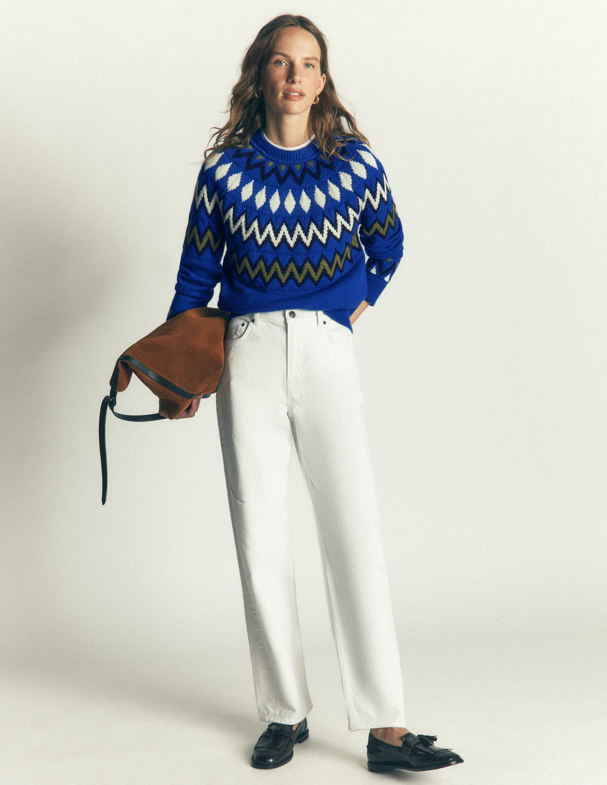 Mae Fair Isle Knitted Jumper-BLUE YOKE - Image 5