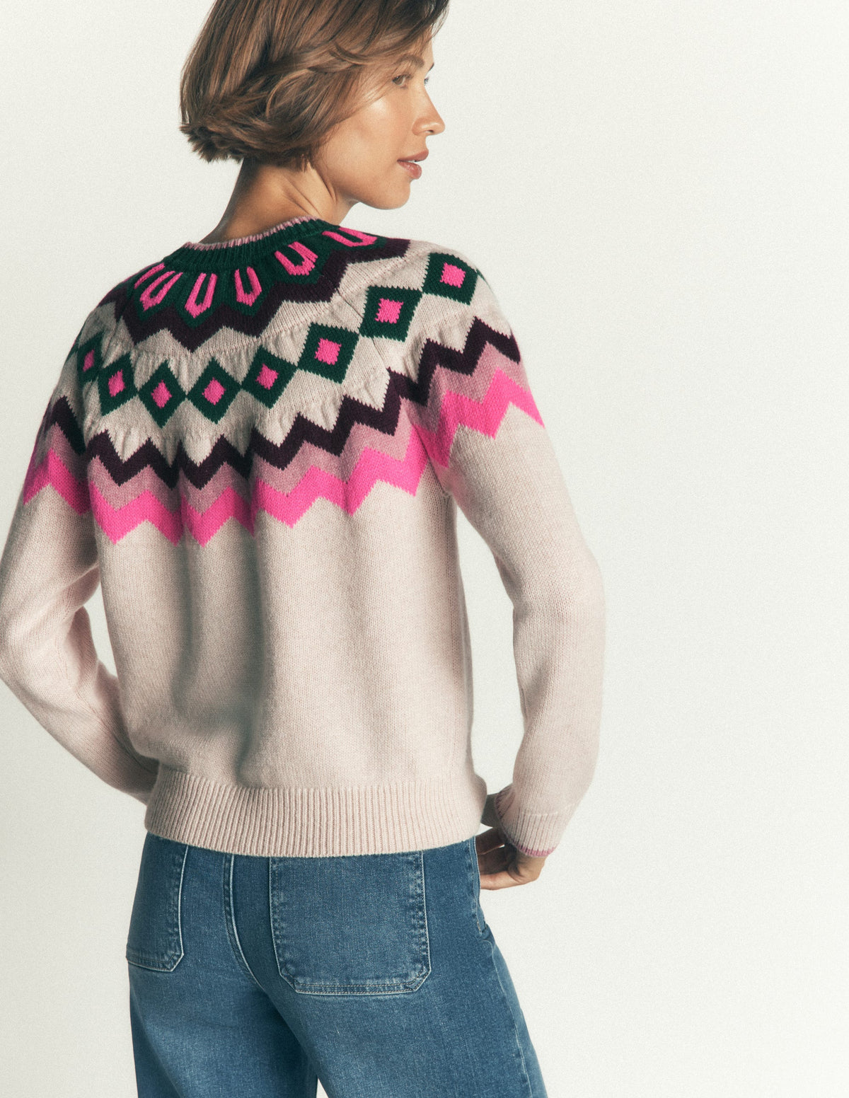 Mae Fair Isle Knitted Jumper-Mink, Fair Isle-5