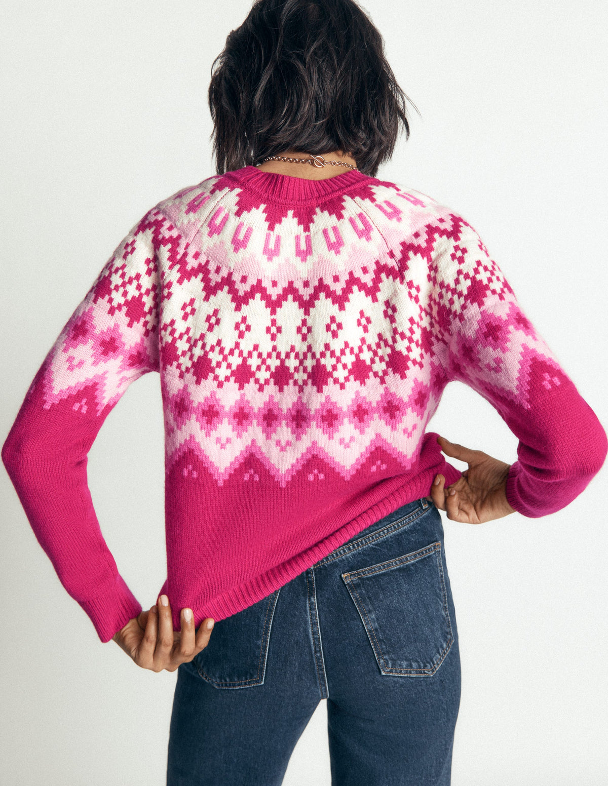 Mae Fair Isle Knitted Jumper-Red Bud Melange - Image 4