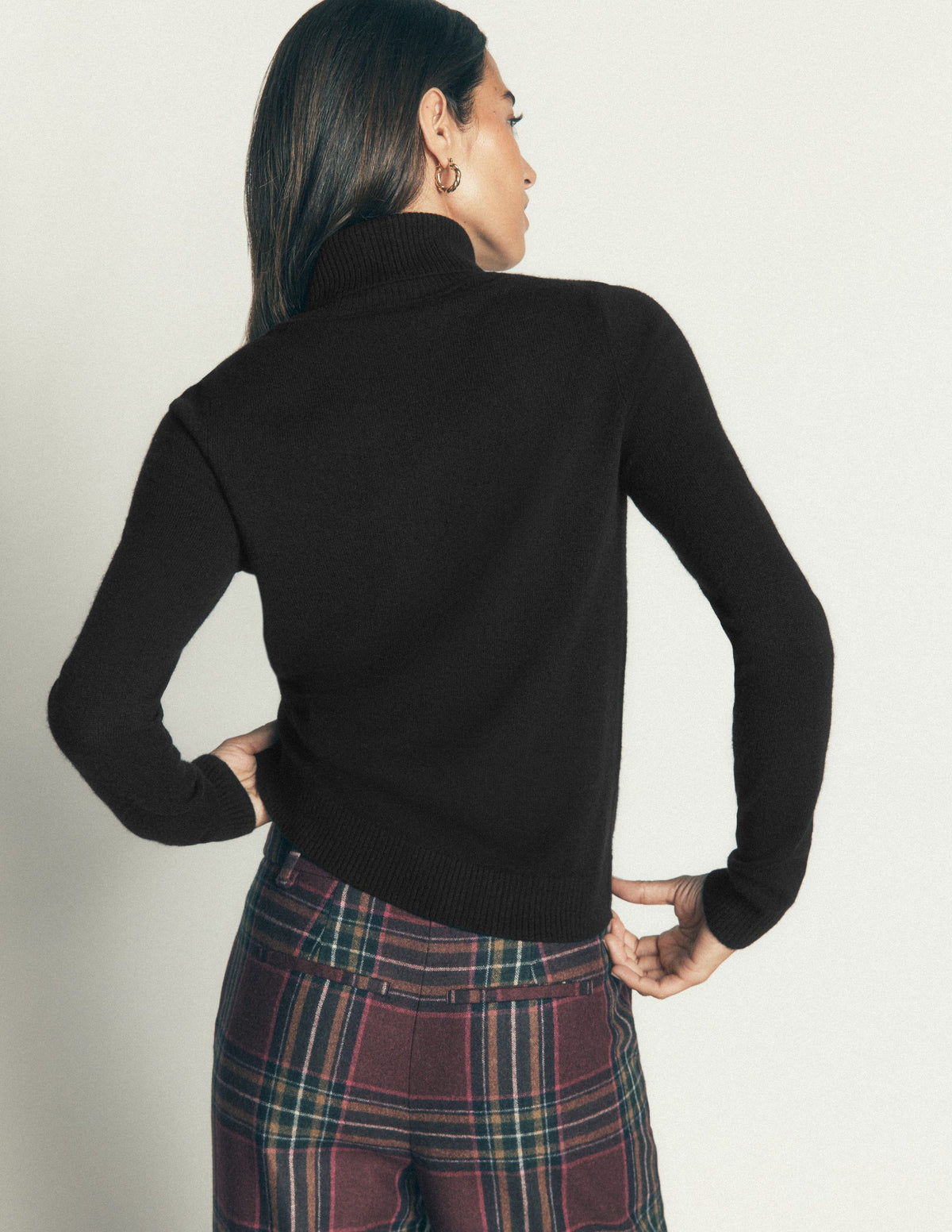 Elsie Cashmere Roll Neck-Black - Image 3
