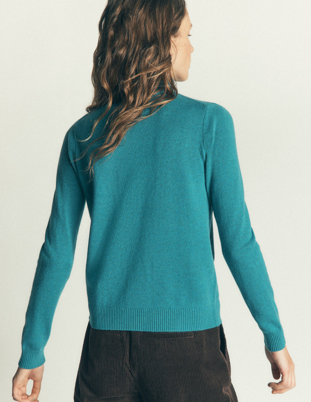 Elsie Cashmere Roll Neck-Azure Blue - Image 4