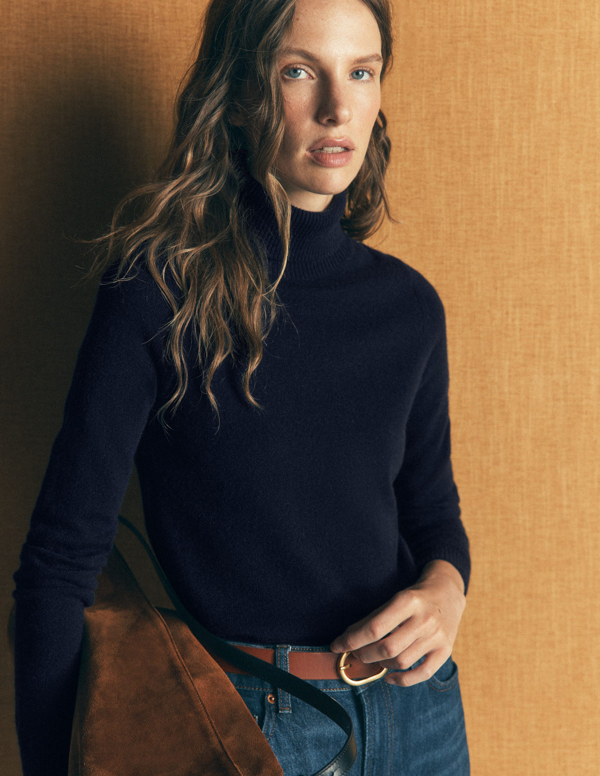 Elsie Cashmere Roll Neck-Navy-1