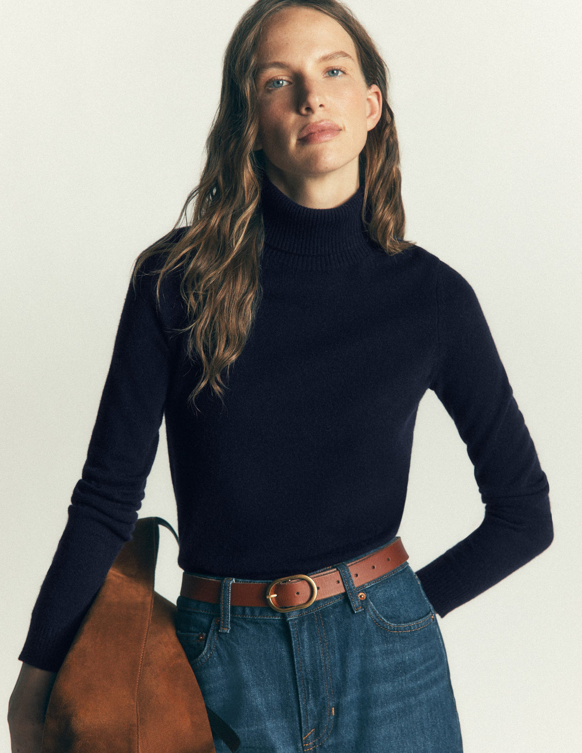 Elsie Cashmere Roll Neck-Navy - Image 4