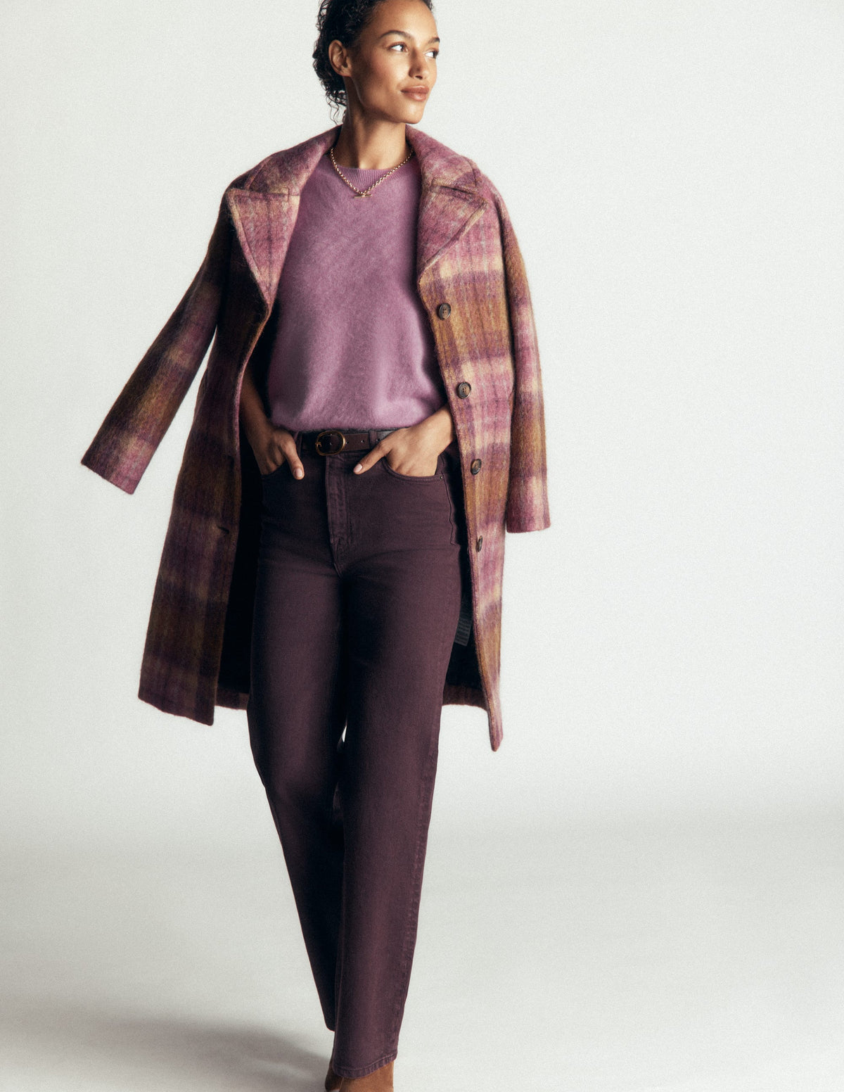Kat Brushed Cashmere T-shirt-Soft Lavender - Image 4