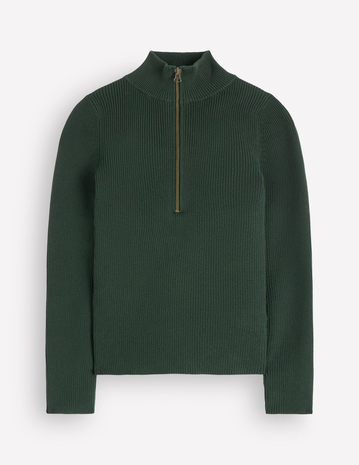 Zelda Half-Zip Ribbed Jumper-Forest Glade - Image 5