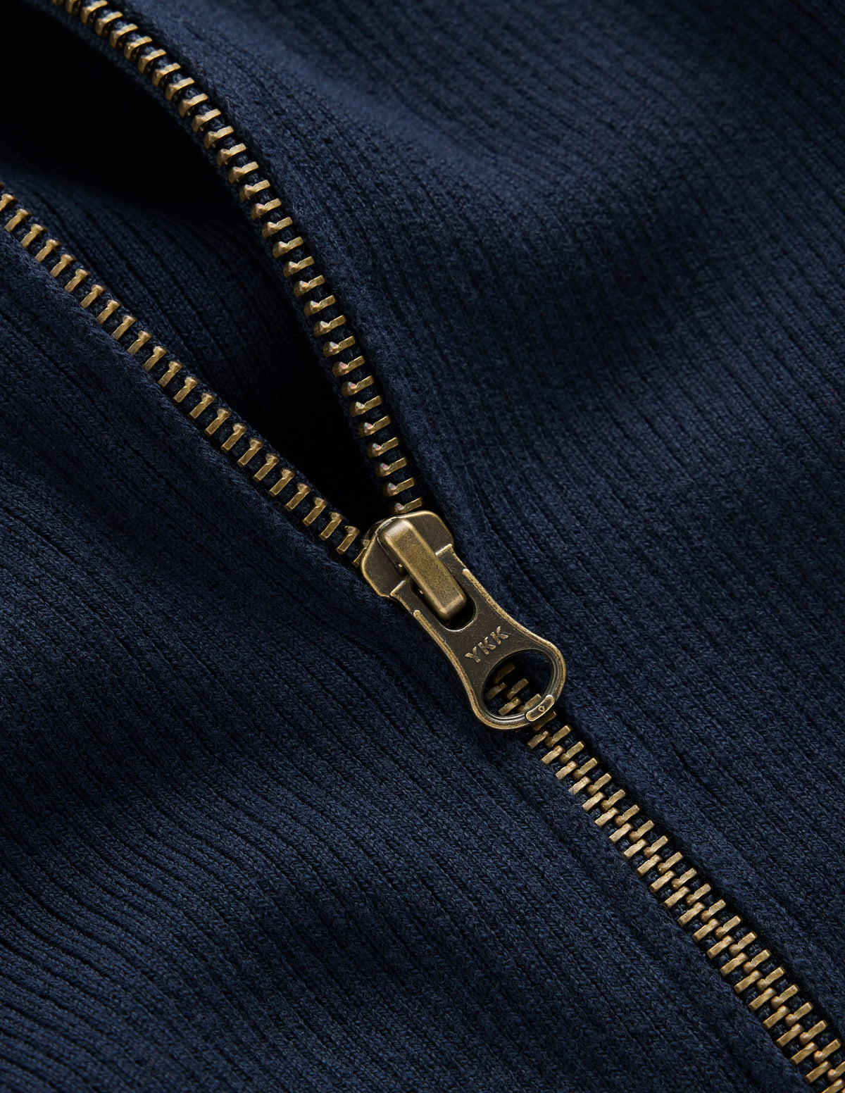 Zelda Half-Zip Ribbed Jumper-Navy-6