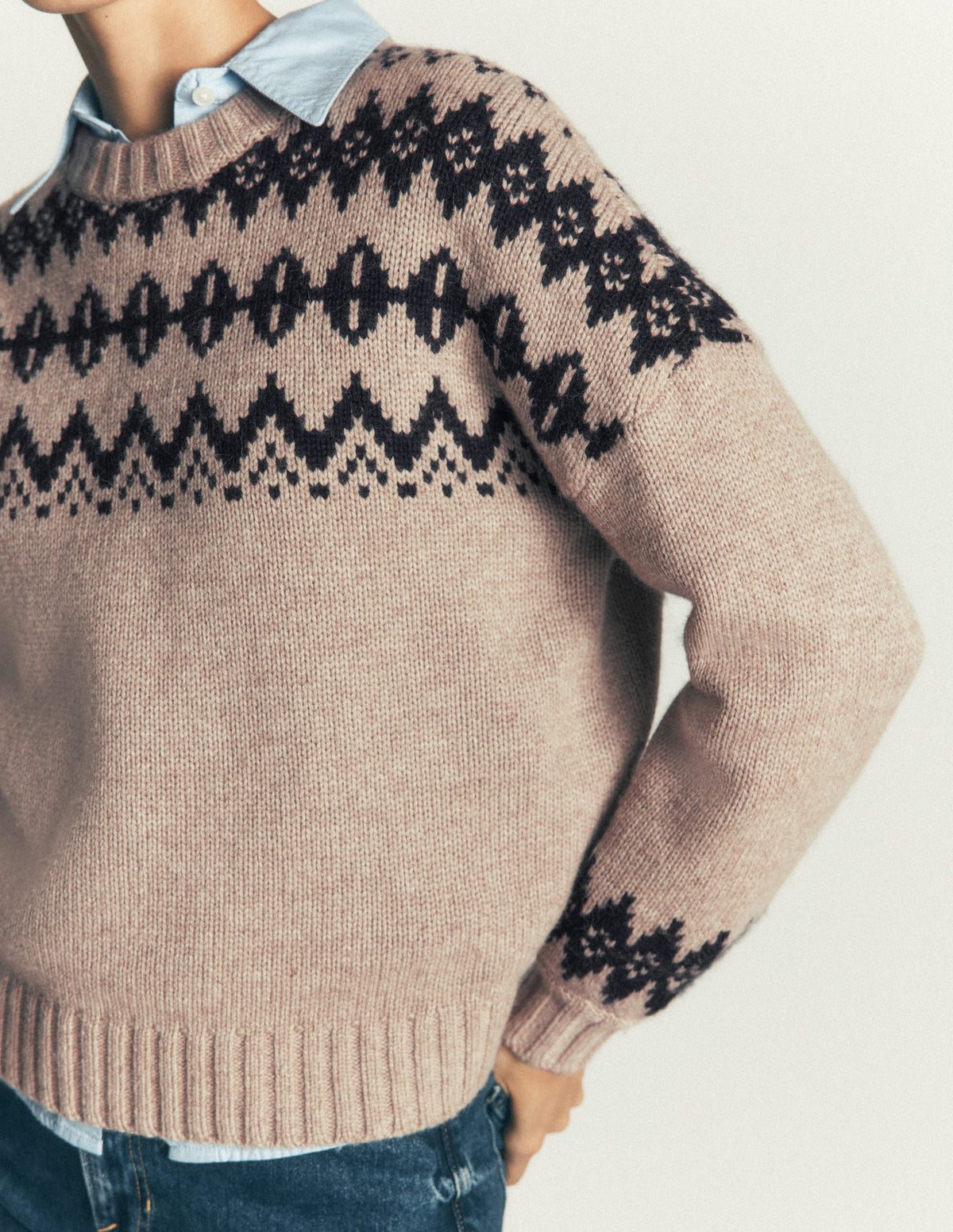Chunky Fair Isle Jumper-Chinchilla Melange, Fair Isle-2