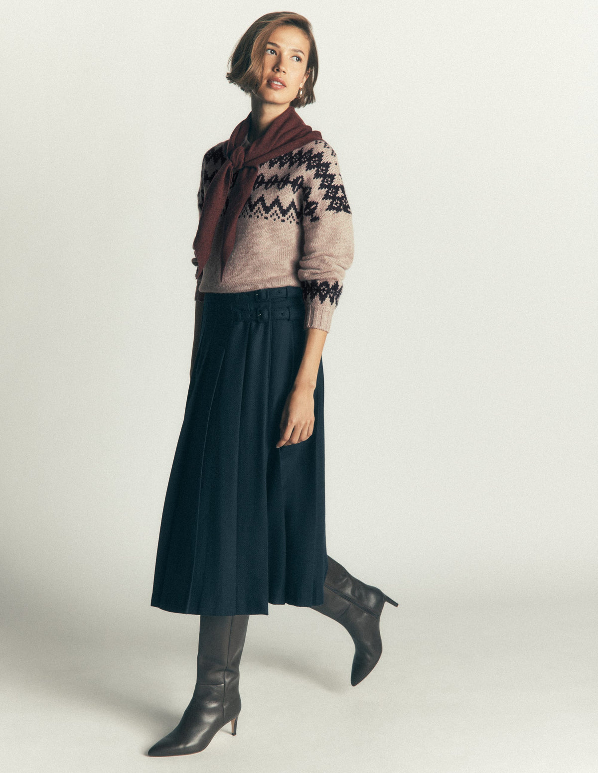 Chunky Fair Isle Jumper-Chinchilla Melange, Fair Isle - Image 7